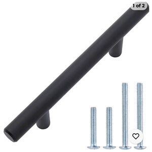 Amazon Basics Euro Bar Cabinet Handle .5" Diameter 5.38 inch Length 3" hole cent